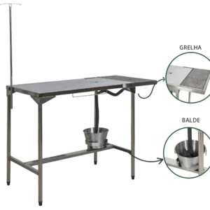 Mesa de Inox com grelha